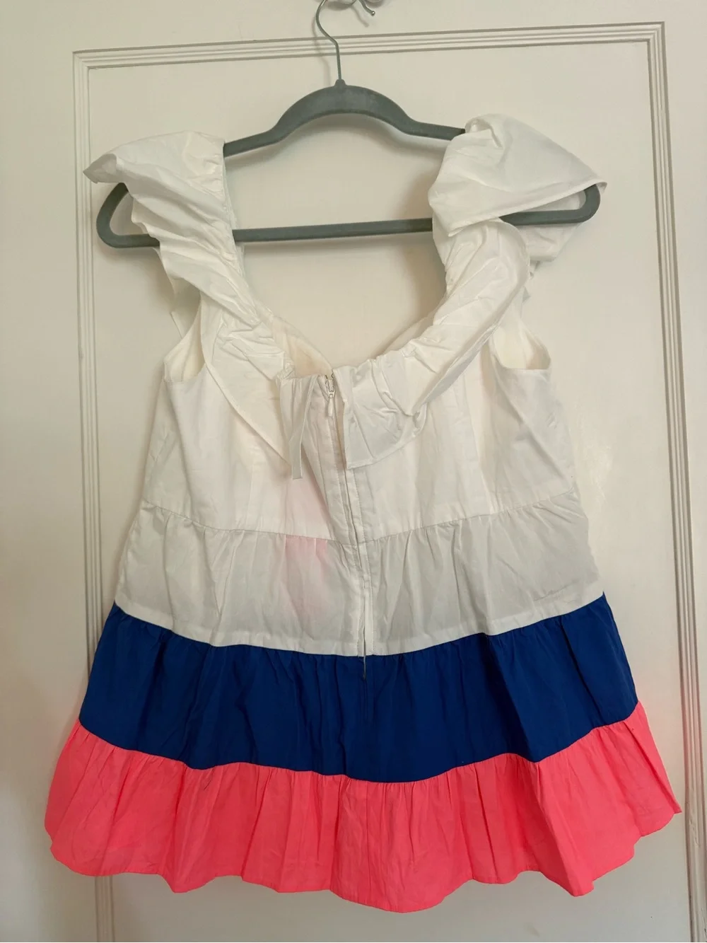 Lilly Pulitzer White & Royal Blue Ruffled Top - Picture 3 of 3